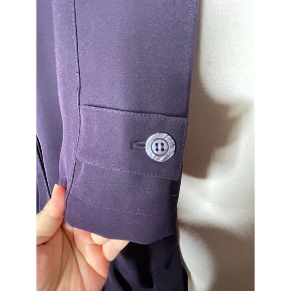 Kristen Blake Trench Coat Purple Polyester Wool Blend Lined Plus Size 16 - Picture 4 of 11